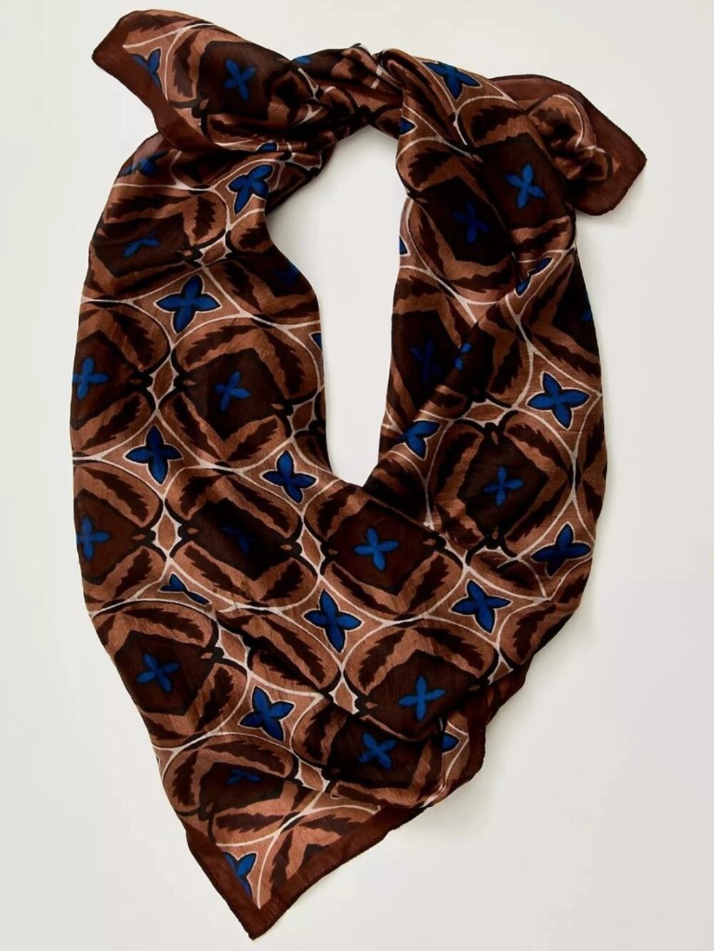 Free People So Silk Printed Bandana Scarf Tube Top Belt Floral Paisley Wrap OS